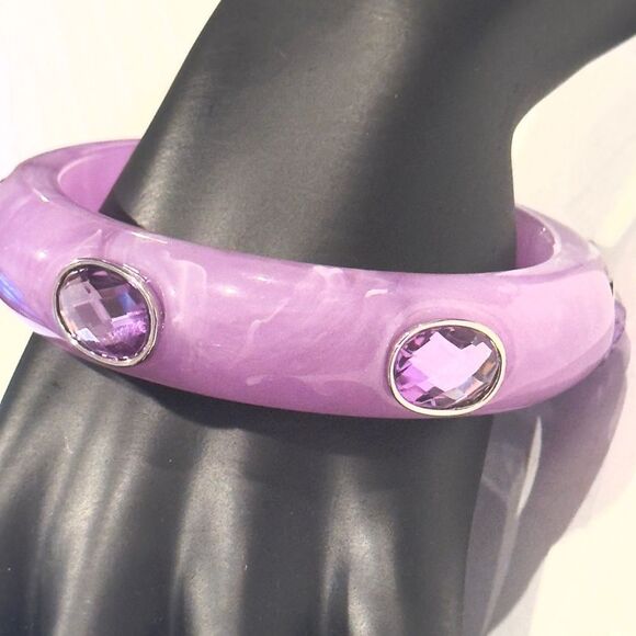 Thalia Sodi Lilac Bangle Bracelet with Crystals - Picture 3 of 6
